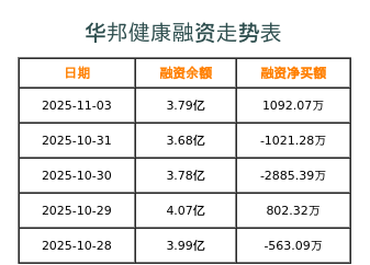 华邦健康融资表