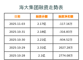 海大集团融资表