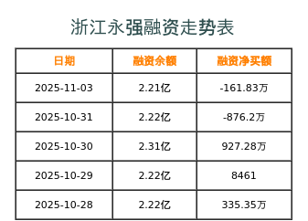 浙江永强融资表