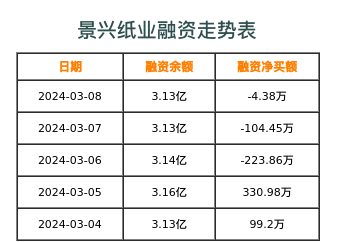 景兴纸业融资表