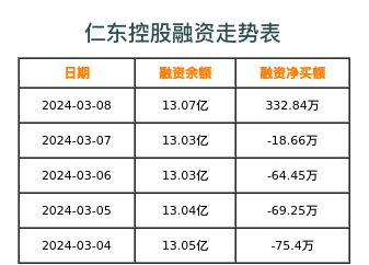仁东控股融资表