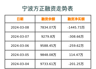 宁波方正融资表