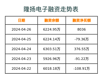 隆扬电子融资表