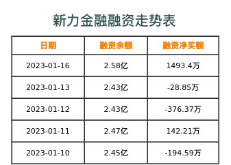 新力金融融资表