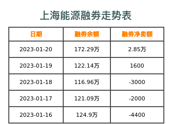 上海能源融券表