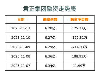 君正集团融资表