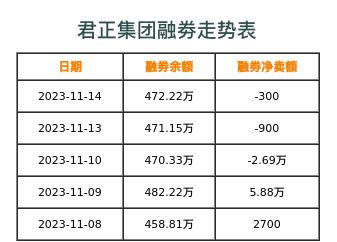 君正集团融券表