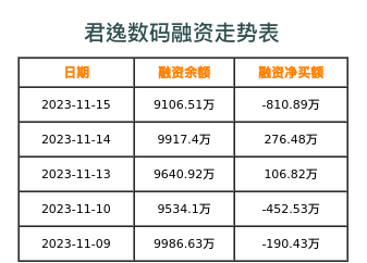 君逸数码融资表