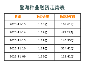 登海种业融资表
