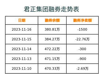 君正集团融券表