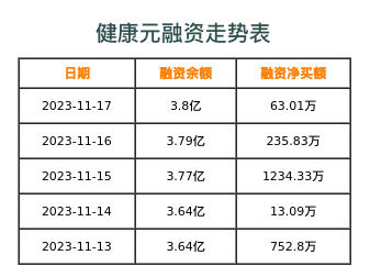 健康元融资表