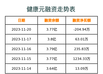 健康元融资表