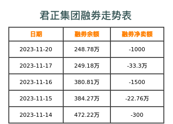 君正集团融券表