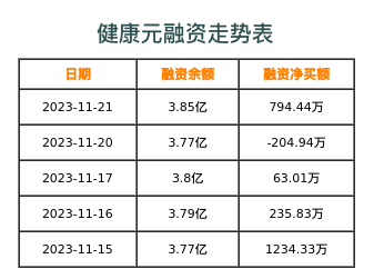 健康元融资表