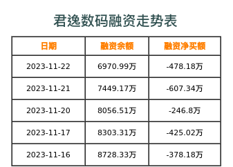 君逸数码融资表