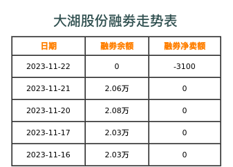 大湖股份融券表