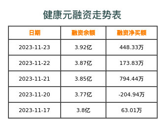 健康元融资表
