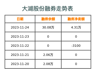 大湖股份融券表