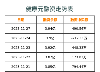 健康元融资表