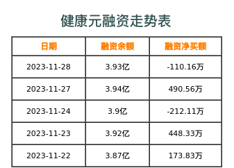 健康元融资表