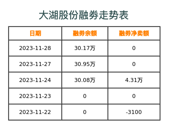 大湖股份融券表