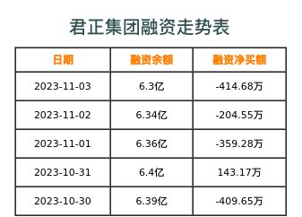 君正集团融资表
