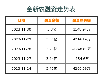 金新农融资表