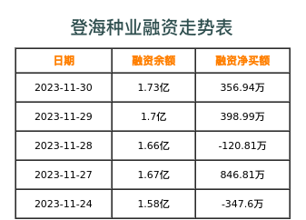 登海种业融资表