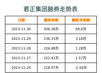 君正集团融券表