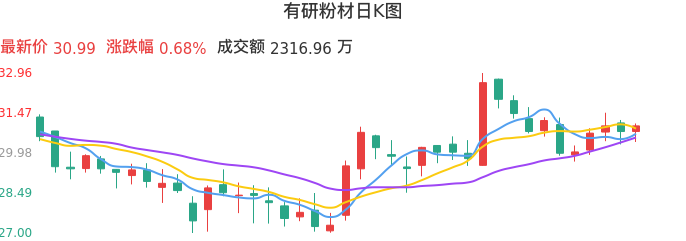整体分析-日K图：有研粉材股票整体分析报告
