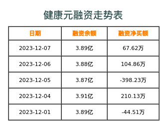 健康元融资表