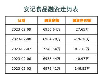 安记食品融资表