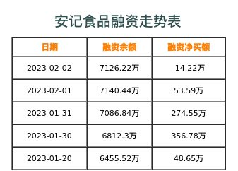 安记食品融资表