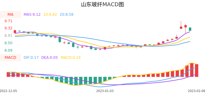 技术面-筹码分布、MACD图：山东玻纤股票技术面分析报告