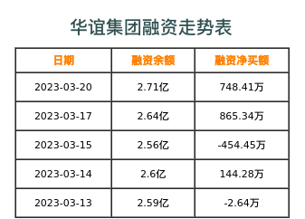 华谊集团融资表