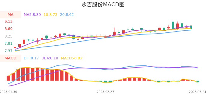 技术面-筹码分布、MACD图：永吉股份股票技术面分析报告