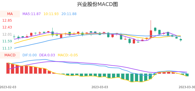 技术面-筹码分布、MACD图：兴业股份股票技术面分析报告