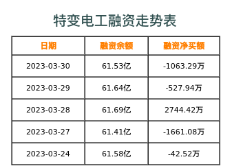 特变电工融资表