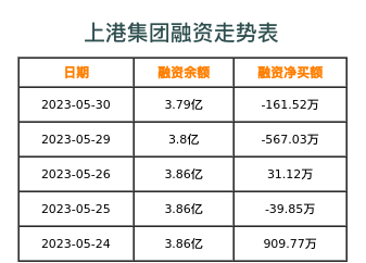 上港集团融资表