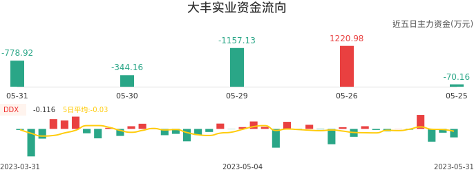 资金面-资金流向图：大丰实业股票资金面分析报告