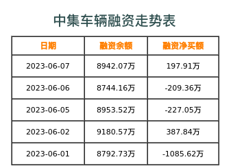 中集车辆融资表