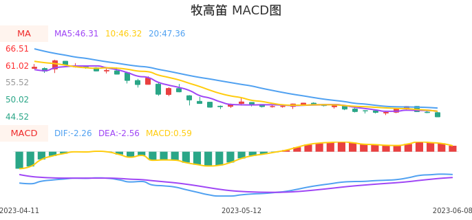 技术面-筹码分布、MACD图：牧高笛股票技术面分析报告