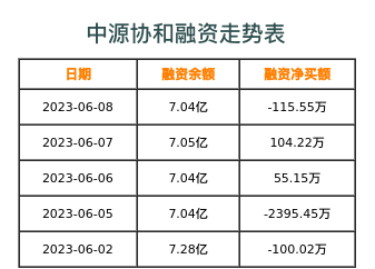 中源协和融资表