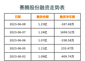 赛腾股份融资表
