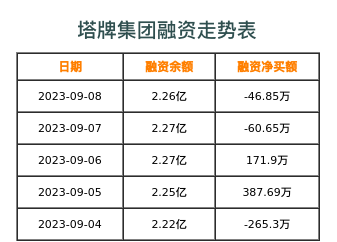 塔牌集团融资表