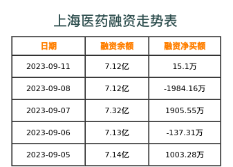 上海医药融资表