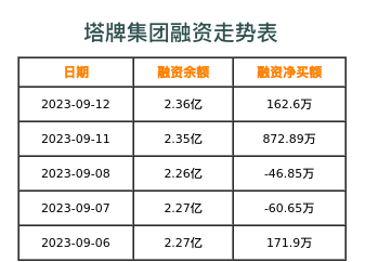 塔牌集团融资表