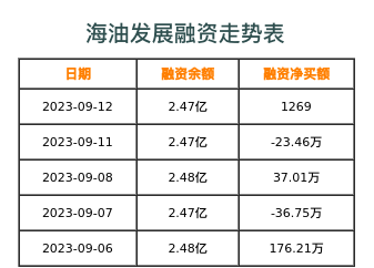 海油发展融资表