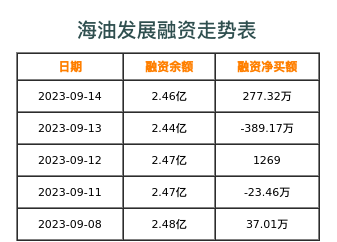 海油发展融资表