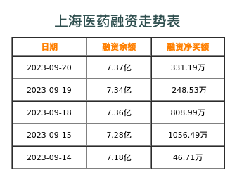上海医药融资表